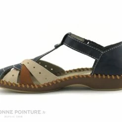 Rieker M1655-14 - Bleu - Beige - Cayenne - Sandale Femme Bout Ferme -manger de la poussière cd24607c73b9e66c561f35ea11d5d5ef img 8883.jpg 170259