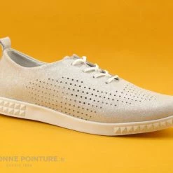 Moran's Morans WITOU Argent - Chaussure A Lacet Femme Perforee