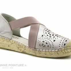 Fabiolas M105704 Rose Metallise - Espadrille Cuir Rose