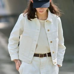 Eat Dust G.o.D Trucker Jacket Natural Denim White