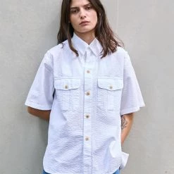 Eat Dust G.o.D Cuban Shirt Seersucker White