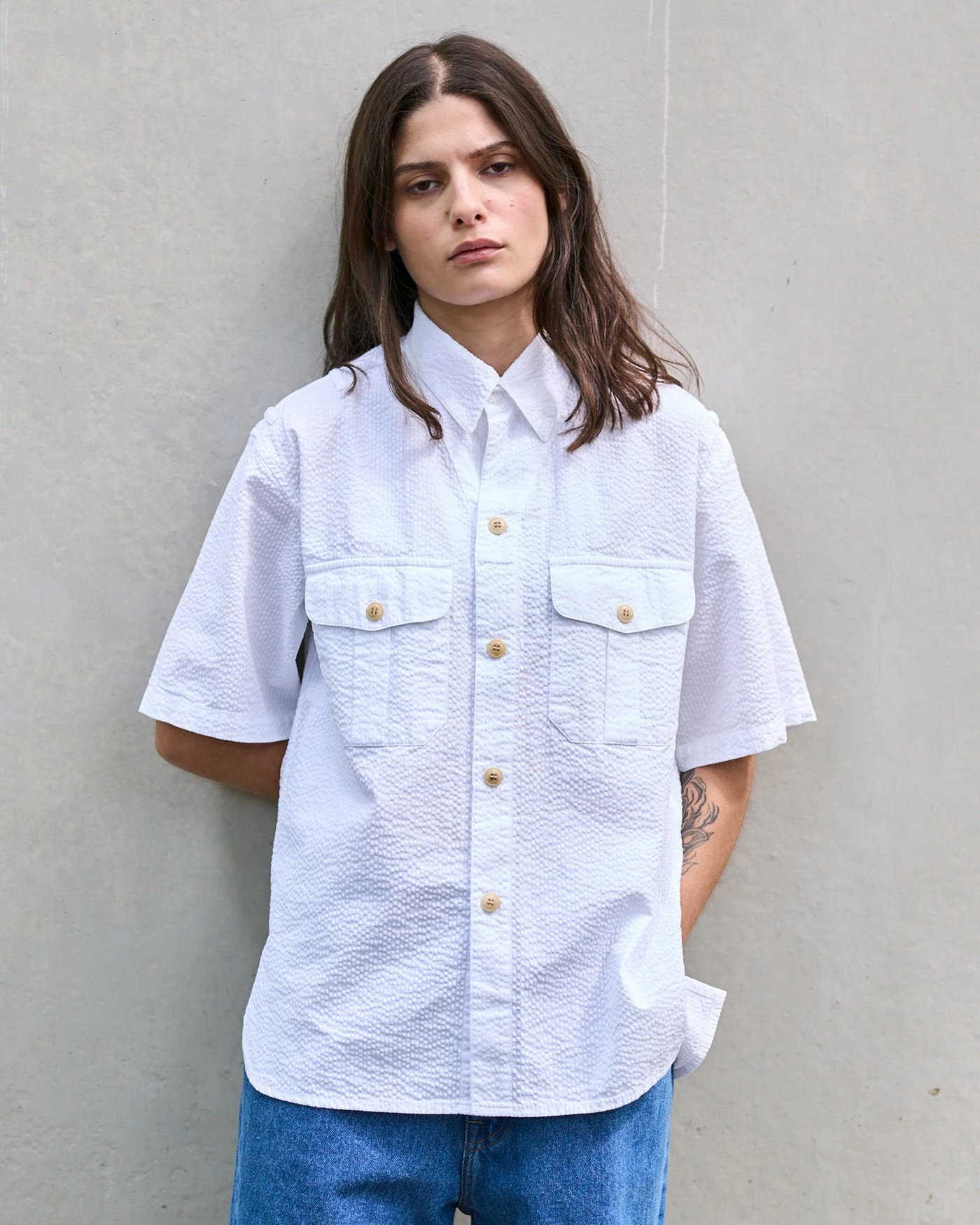 Eat Dust G.o.D Cuban Shirt Seersucker White 3 Eat Dust G.o.D Cuban Shirt Seersucker White